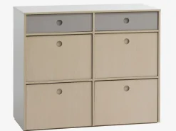 Kommode ANNISSE 3+3 skuffer grå/natur