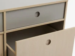 Kommode ANNISSE 3+3 skuffer grå/natur