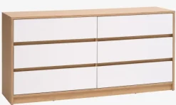 Kommode BILLUND 3+3 hvid/eg