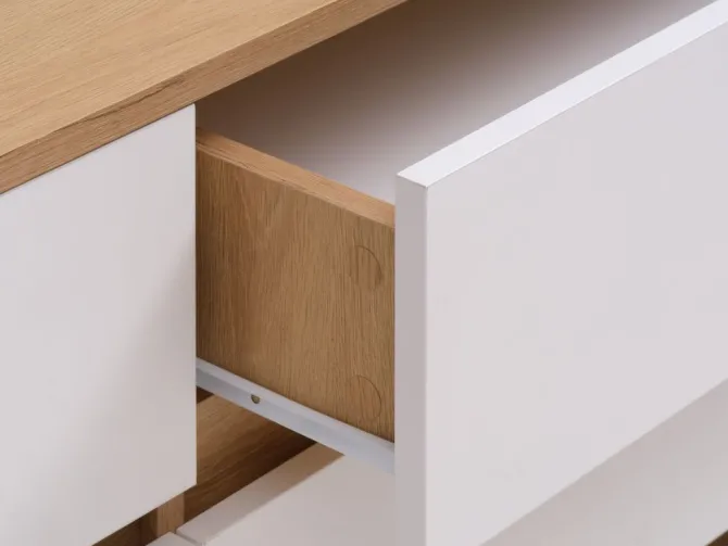 Kommode BILLUND 3+3 hvid/eg