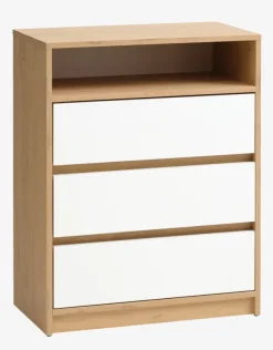 Kommode BILLUND 3 skuffer hvid/eg