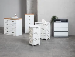 Kommode BILLUND 3 skuffer hvid/beton