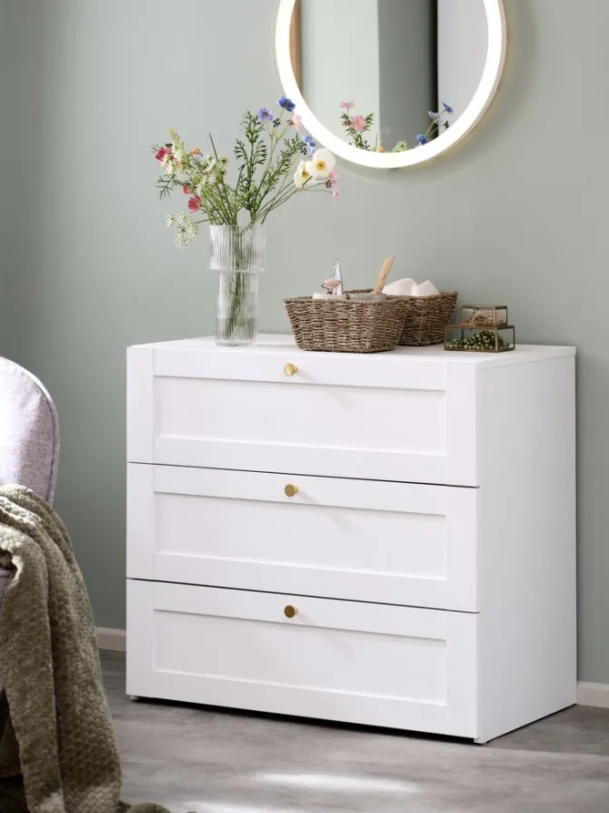 Kommode FRAMLEV 3 skuffer hvid