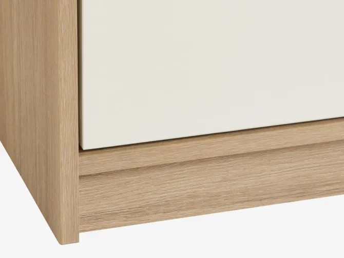 Kommode JENSLEV 4 skuffer 1 låge eg/hvid