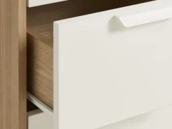 Kommode JENSLEV 4 skuffer 1 låge eg/hvid