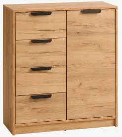 Kommode JENSLEV 4 skuffer 1 låge eg