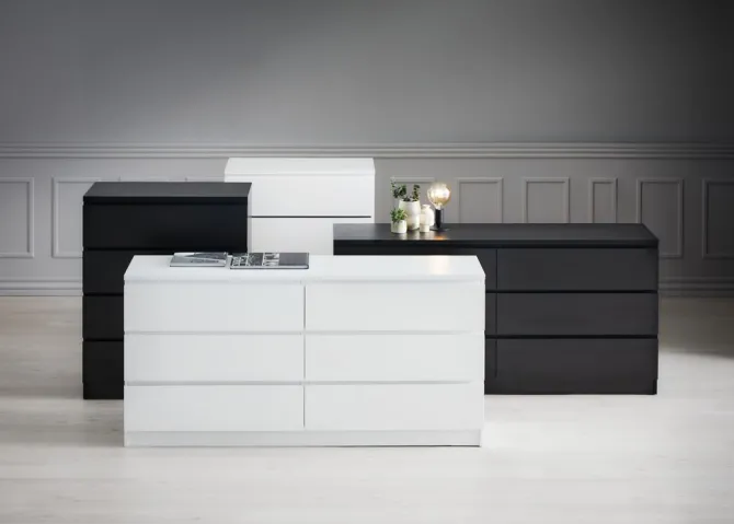 Kommode LIMFJORDEN 4 skuffer hvid