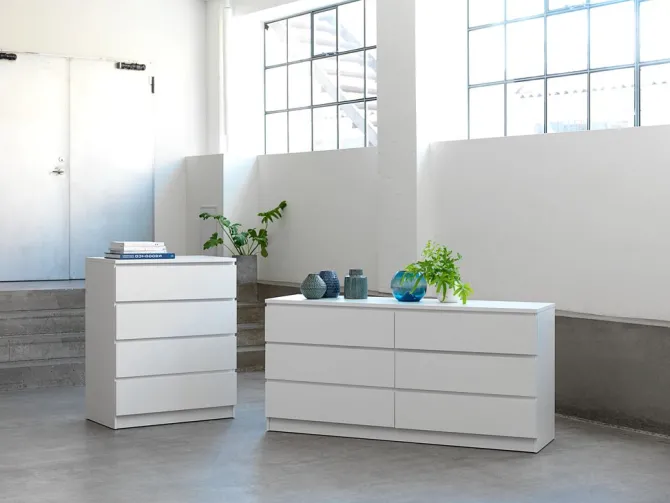 Kommode LIMFJORDEN 4 skuffer hvid