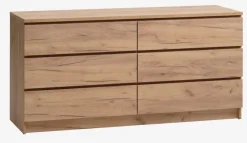 Kommode LIMFJORDEN 3+3 skuffer eg naturfarve