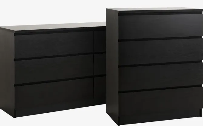 Kommode LIMFJORDEN 3+3 skuffer sort