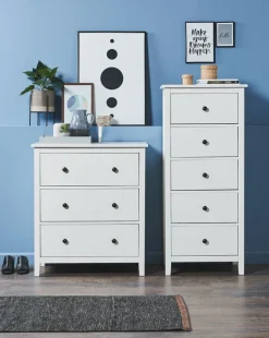 Kommode NORDBY 3 skuffer hvid