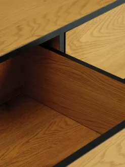 Kommode ODENSE 3+3 skuffer egefarve/sort