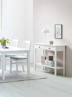 Konsolbord NORDBY 40x110 2 skuffer 1 hylde hvid