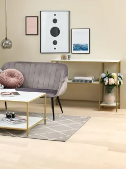 Konsolbord PANDRUP 30x110 hvid/guld