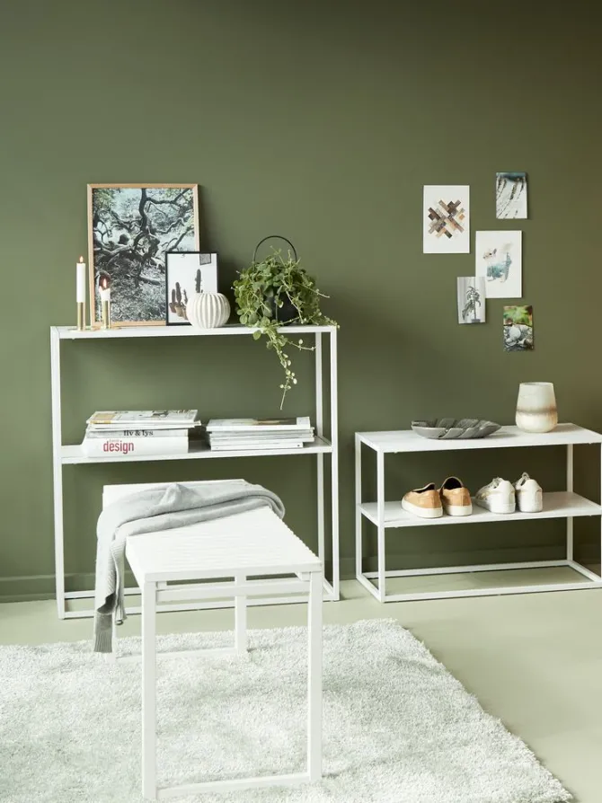 Konsolbord VIRUM 26x80 m/hylde hvid