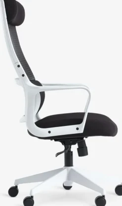 Kontorstol HEDENSTED sort stof/hvid