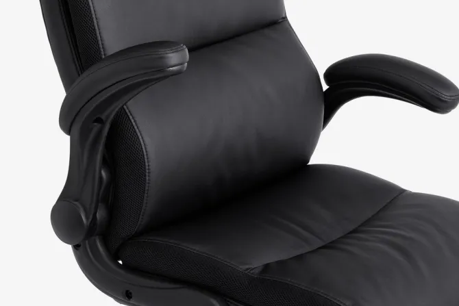 Kontorstol KASTBJERG sort kunstlæder