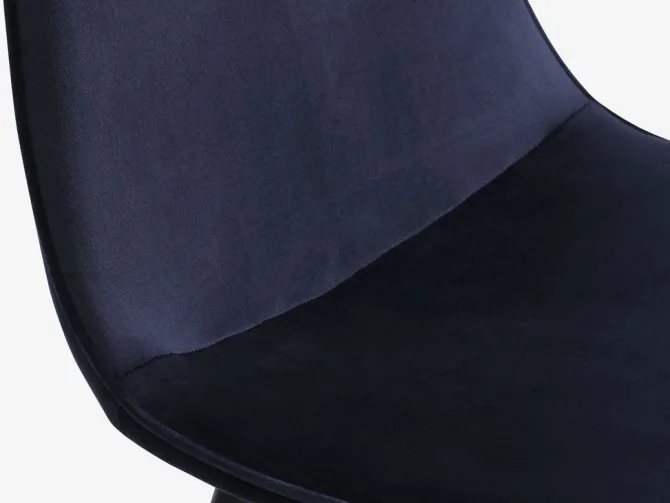 KRONDAL L180 bord marmor + 4 BISTRUP mørkeblå velour