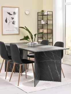 KRONDAL L180 bord marmor + 4 JONSTRUP stole sort/eg