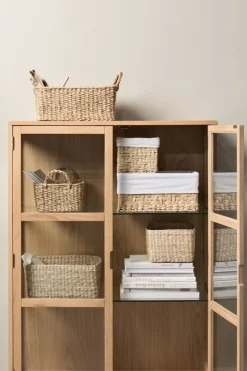 Kurv EJNO B22xL31xH15cm m/naturfarvet stof