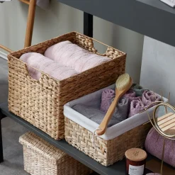 Kurv EJNO B22xL31xH15cm m/naturfarvet stof