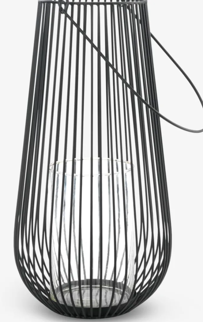 Lanterne MELIAS Ø24xH46cm sort