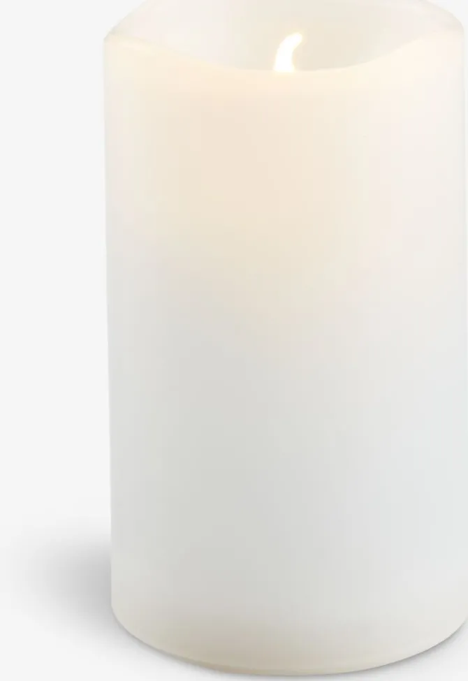 LED bloklys SOREN Ø6xH9cm hvid