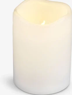 LED bloklys SOREN Ø8xH13cm hvid