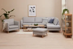 Lænestol AARHUS lysegråt stof