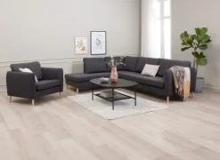 Lænestol AARHUS mørkegråt stof