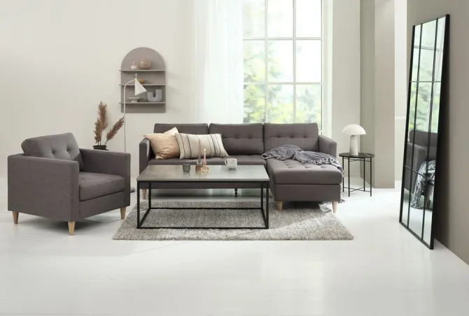 Lænestol FALSLEV gråt stof