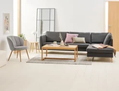 Lænestol HOLMDRUP grå/eg