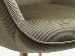 Lænestol HUNDESTED grønt fløjl/egefarve