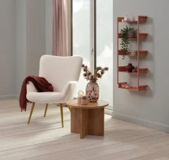 Lænestol HUNDESTED råhvid teddy/egefarve