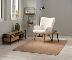 Lænestol HUNDESTED råhvid teddy/egefarve