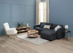 Lænestol HUNDESTED råhvid teddy/egefarve