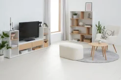 Lænestol HUNDESTED råhvid teddy/egefarve