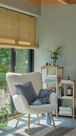 Lænestol HUNDESTED råhvid teddy/egefarve