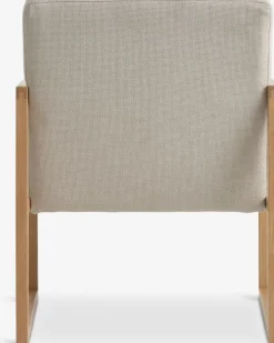 Lænestol KALUNDBORG sandfarvet stof/eg