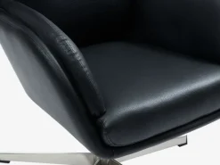 Lænestol m/fodskammel TANKEDAL sort kunstlæder