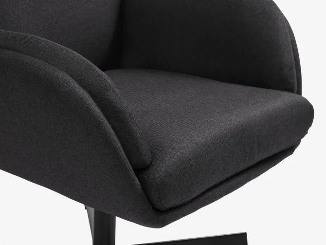 Lænestol m/fodskammel TANKEDAL mørkegråt stof