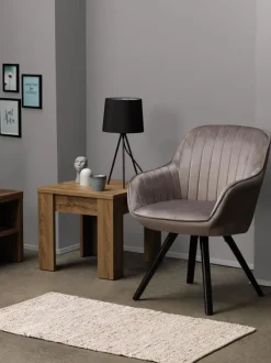 Lænestol ONSEVIG velour grå/sort