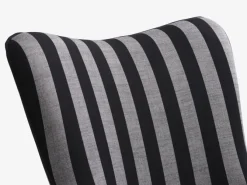Lænestol SIMESTED stribet sort/beige stof