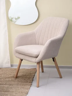 Lænestol UDSBJERG beige stof/eg