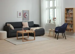 Lænestol UDSBJERG blå velour/sort