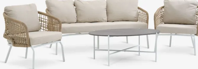 Loungesæt DYVIG 5-pers. hurtigtørrende hvid