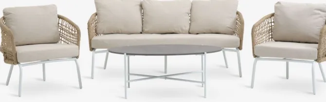 Loungesæt DYVIG 5-pers. hurtigtørrende hvid