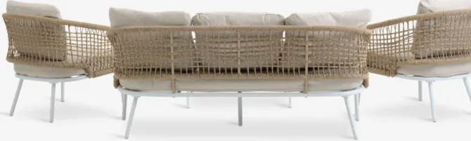 Loungesæt DYVIG 5-pers. hurtigtørrende hvid