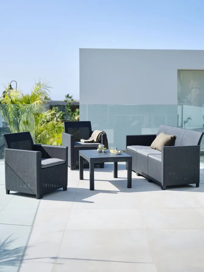 Loungesæt MOLDE 5-pers. grå