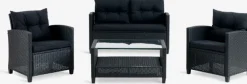 Loungesæt MORA 4-pers. sort
